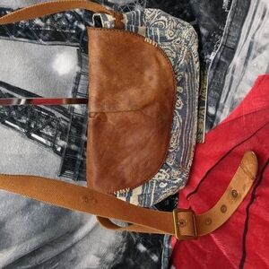 Lucky brand cotton and leather purse